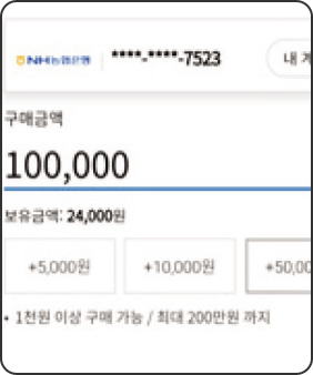 금액 입력 화면